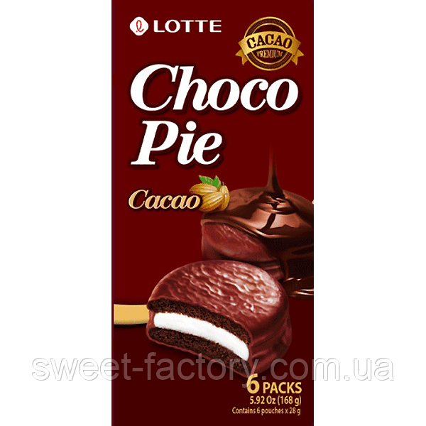 Печиво Lotte Choco Pie Cacao 168g, фото 1