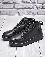 Чоловічі стильні черевики з натуральної шкіри ДЕМИ 999 черная кожа байка