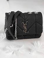 Женская сумка клатч Yves Saint Laurent Puff Mini Black Croco (черная) torba0212 сумочка с эмблемой YSL