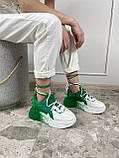 Кросівки зелені + білі 5212, фото 4