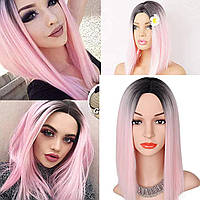 Жіноча перука 50 см Синтетичний рожевий-Чорний Косплей Аніме