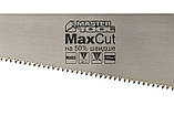Ножівка столярна MASTERTOOL 500 мм 4TPI MAX CUT гартований зуб 2-D заточування полірована 14-2650, фото 2