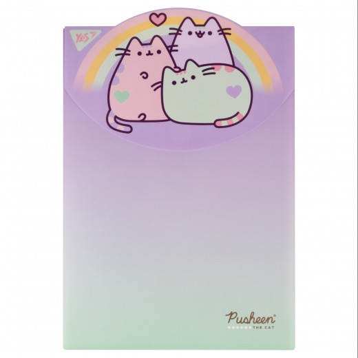 Папка-конверт YES  A4  на липучці Pusheen вертикальна