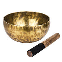 Поющая чаша Тибетская Singing bowl Ручная холодная ковка 18,5/18,5/8,7 см Бронзовый (27407)