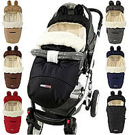 Зимовий конверт у люльку прогулянку Кокон Z&D Thermo натуральна овчина + термовставка в ногах дитини до