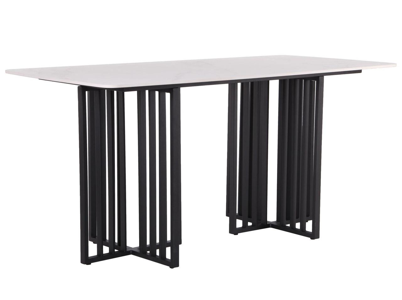 Стіл обідній дизайнерський сучасний Fellon black/ceramics Carrara bianco для кухні, їдальні, вітальні AMF