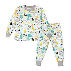 Дитяча тепла бавовняна піжама (футер із начосом) Діно Minikin До 122 см