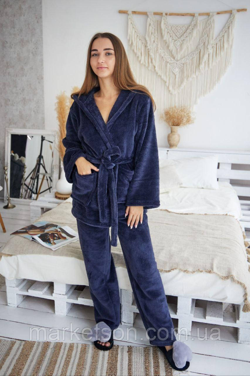 Жіноча піжама махрова домашній костюм р. S,M,L,XL