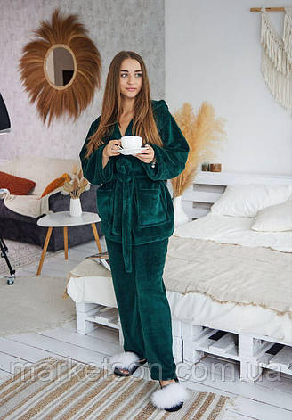 Жіноча піжама махрова домашній костюм р. S,M,L,XL, фото 1