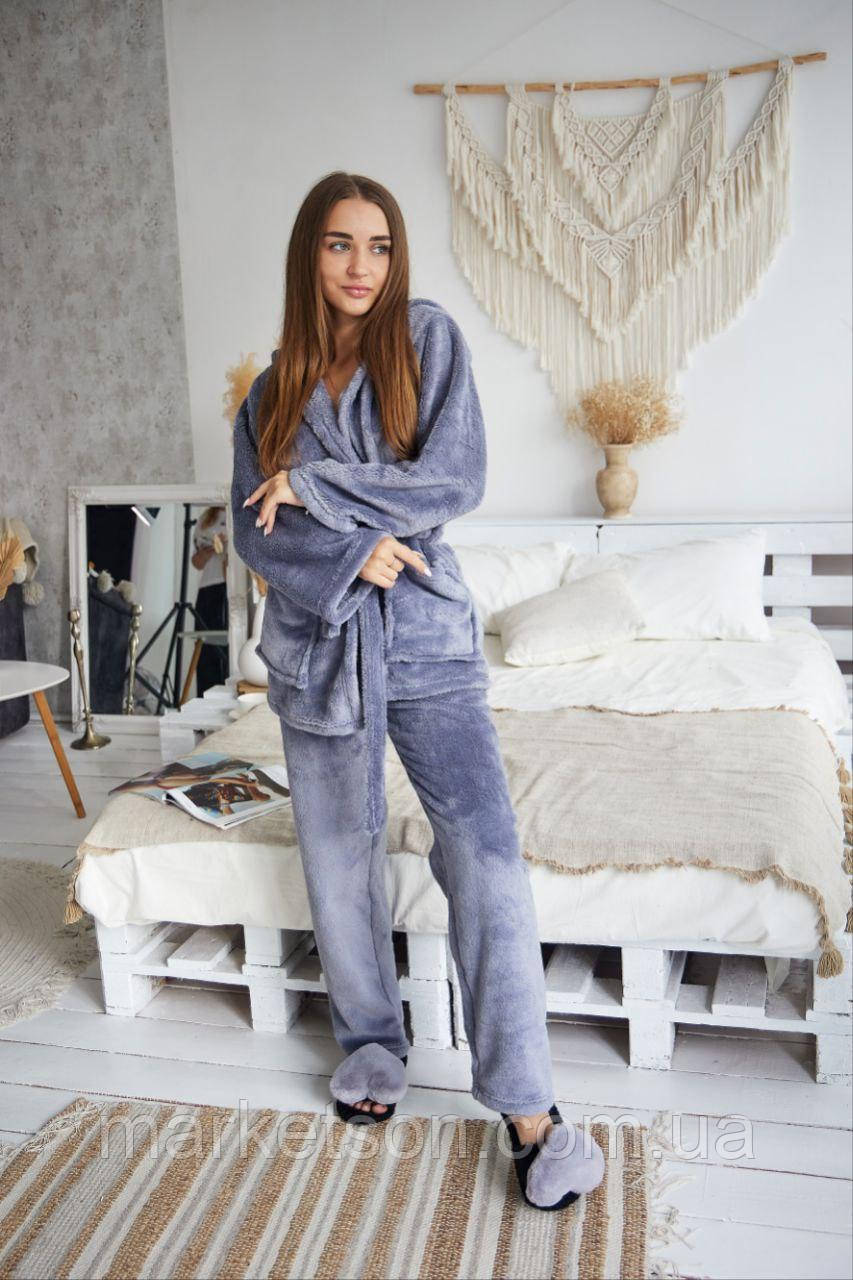 Жіноча піжама махрова домашній костюм р. S,M,L,XL