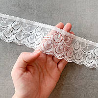 Мереживо еластичне Тюльпани ширина 5 см Біле