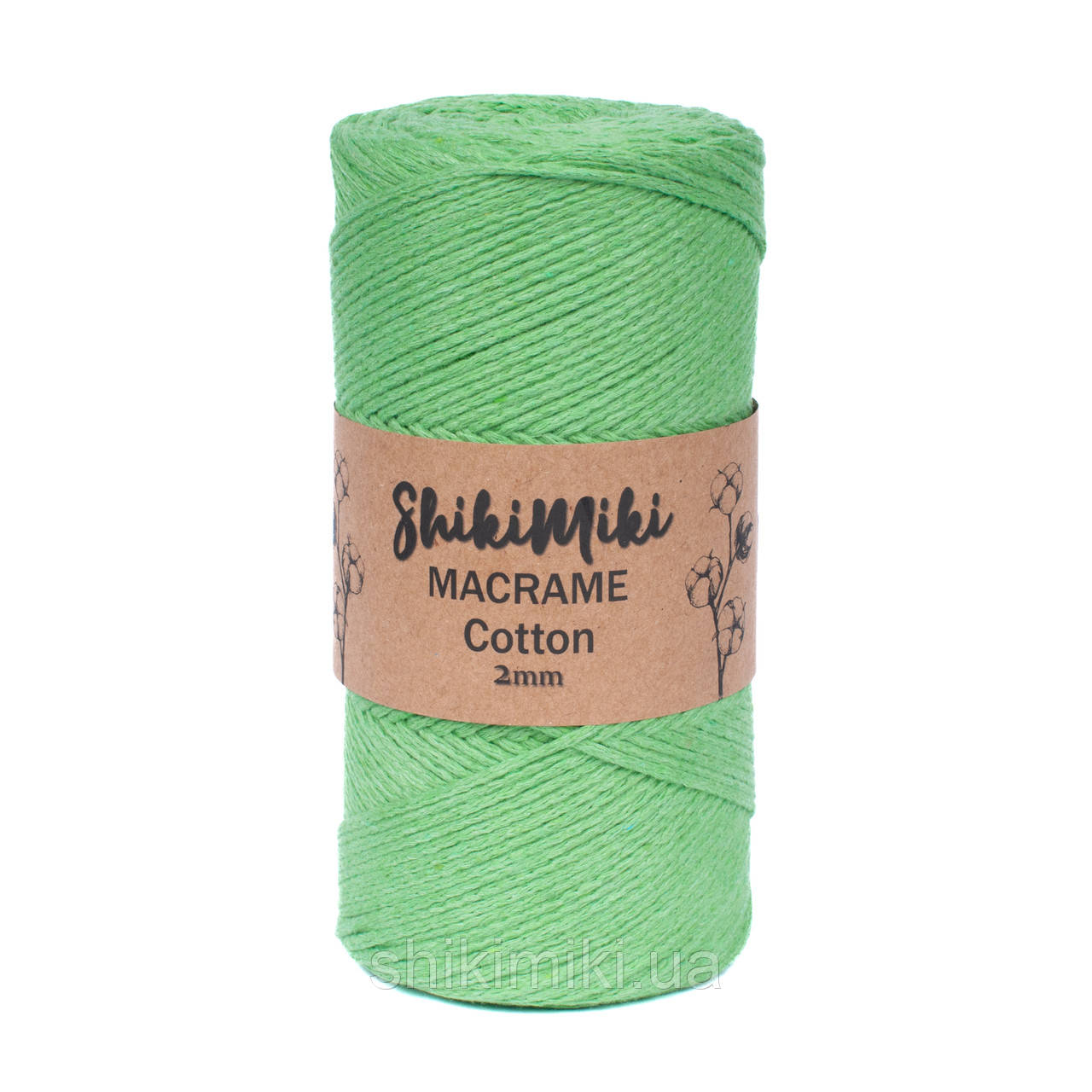 Еко Шнур Cotton Macrame, колір Зелене яблуко