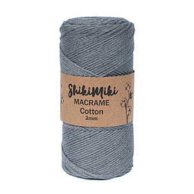 Еко Шнур Cotton Macrame, колір Мишачий