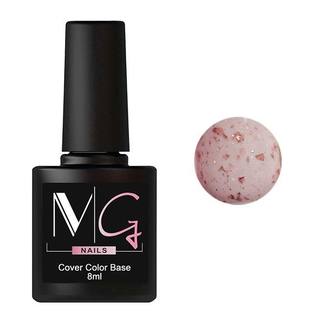Основа камуфляжна для гель-лаку MG Nail Cover Base №54 Ніжний молочно-рожевий з поталлю 8 мл