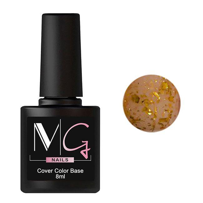 Основа камуфляжна для гель-лаку MG Nail Сover Base №57 Бежевий із золотою поталлю 8 мл, фото 1