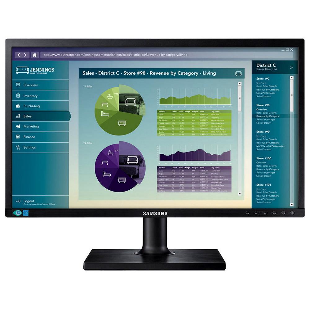 Монітор 22" 1680*1050 TN Samsung S22E450MW LED VGA DVI MM Pivot чорний бв A- Гар.12міс!