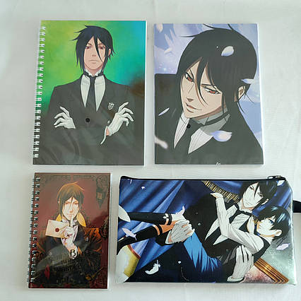 Набір "Темний Дворецький": скетчбук, зошит, блокнот і пенал