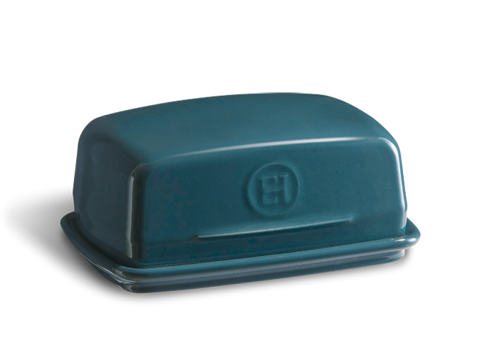 Маслянка керамічна з кришкою Emile Henry 17х11.5 см Blue Flame (970225)