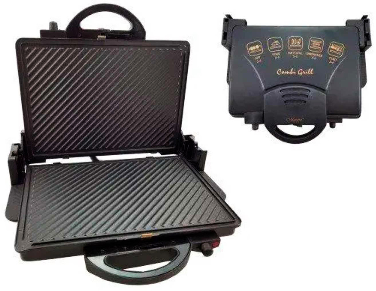 Притискний контактний гриль Maestro MR-717 домашній електрогриль сендвічниця бутербродниця 1900 Вт Чорний, фото 1