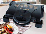 Притискний контактний гриль Maestro MR-717 домашній електрогриль сендвічниця бутербродниця 1900 Вт Чорний, фото 5