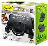Притискний контактний гриль Maestro MR-717 домашній електрогриль сендвічниця бутербродниця 1900 Вт Чорний, фото 6
