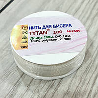 Нитка для бісеру TYTAN 100 No2500. Білий (білосніжний) 200м