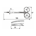Ножиці La Grange, 10,5 см, гострий/гострий, загнуті, J-22-283, фото 2