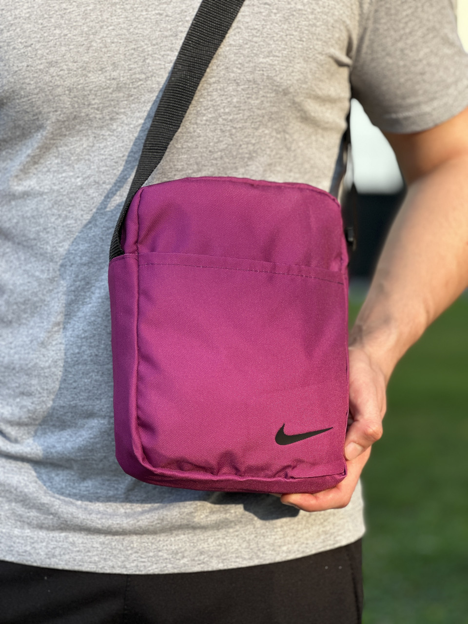 Сумка через плече чоловіча Nike салатова барсетка спортивна повсякденна найк месенджер тканинний на плече