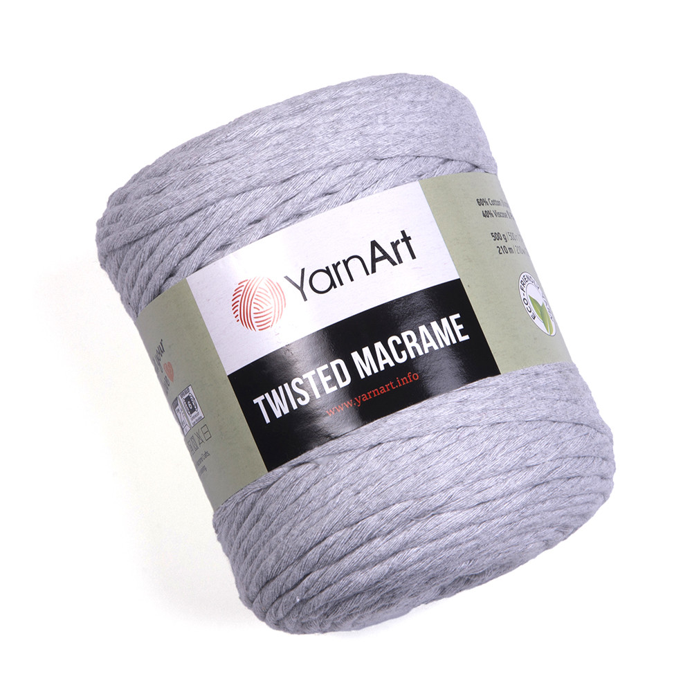 YarnArt TWISTED MACRAME (Твістед Макраме) № 756 світло сірий (Пряжа, нитки для макраме)