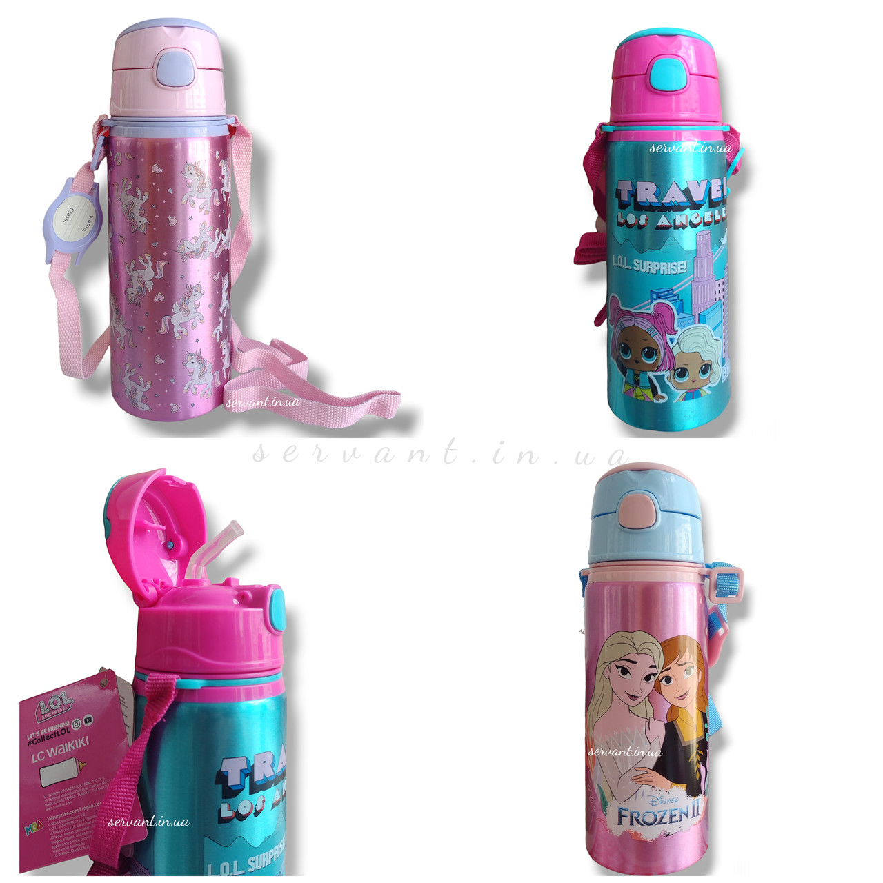 Бутылка для воды Lol 500ml с трубочкой поилкой Детская бутылка для воды LOL Пляшка дитяча для води. - фото 4 - id-p1889631194