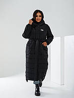 Куртка зима ковдра блискавка + кнопки матова батал арт. А032 чорного кольору/ чорний