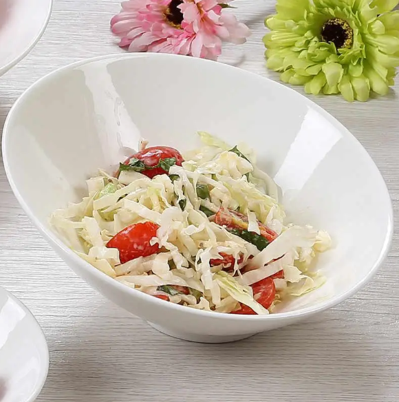 Білий порцеляновий скошений салатник Helios Extra white 200 мм (W213), фото 1