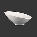 Білий порцеляновий скошений салатник Helios Extra white 200 мм (W213), фото 2