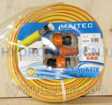 ПВХ шланг садовий AQUAFIX 1/2" 25м. з набором садових муфт
