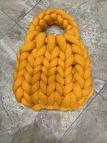 Сумка-пуфф із пряжі Marshmallow маршмеллоу ручна робота жовта