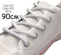 Шнурки для обуви Kiwi (Киви) круглые простые 90 см 5 мм цвет белый (упаковка 36 пар) Тип 3.4