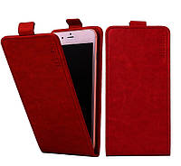 Противоударный чехол флип для Philips Xenium S386 red leather case оригинальное качество