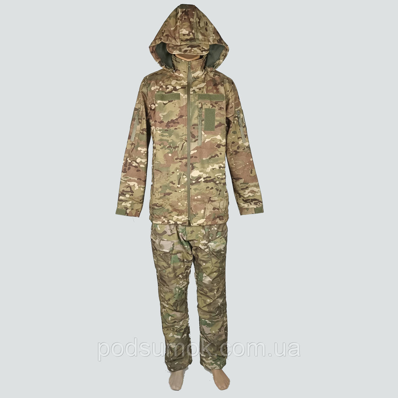 Костюм утеплений демісезонний водовідштовхувальний Softshell Kodor Мультикам M Куртка та штани тактичні