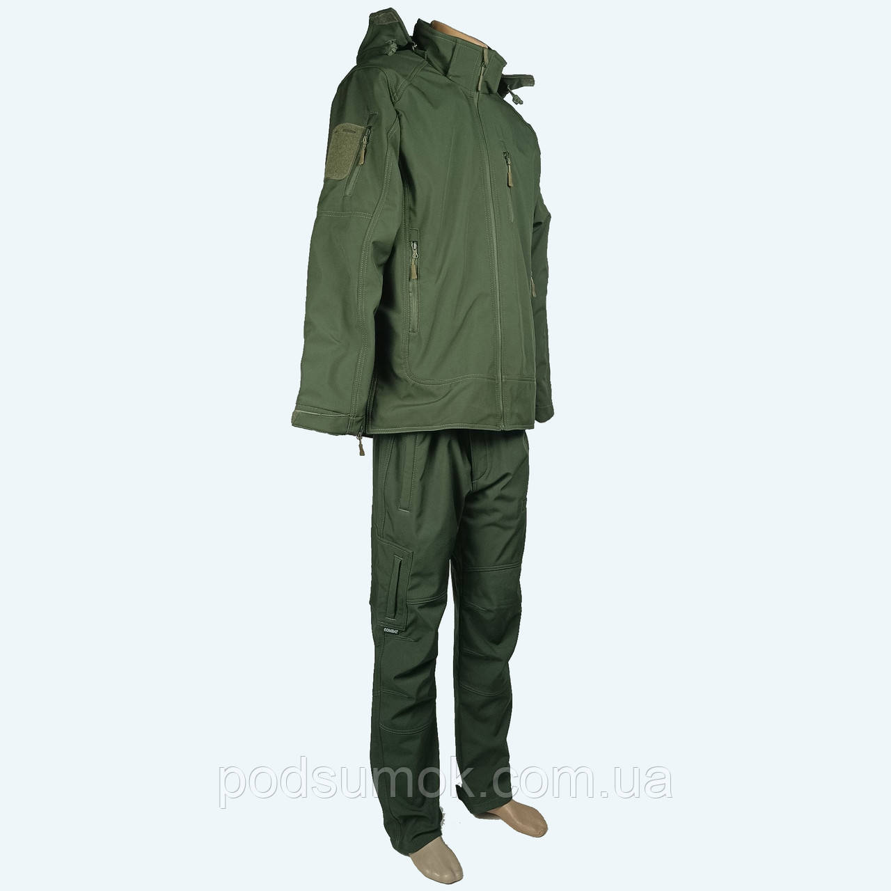 Костюм утеплений демісезонний водовідштовхувальний Softshell KOMBAT Олива M Куртка та штани тактичні