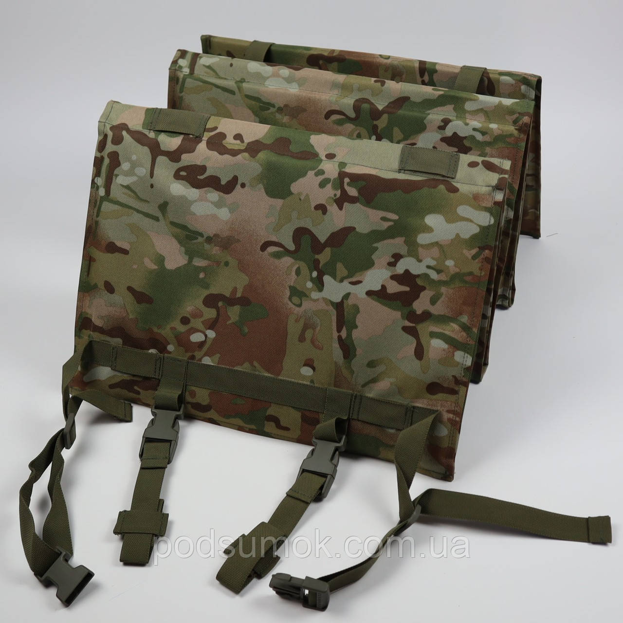 Розкладний тактичний каремат для сидіння та лежання Molle 6 секцій 180x40см Мультикам