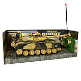 Танк на рідіокеруванні Оплот, коричневий, TK Group, 1:18, підсвічування, звуки, механічне обертання башти, гусеничний, акум 3,7V, фото 4