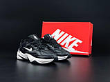 Жіночі кросівки Nike М2K Tekno шкіряні стильні молодіжні чорні білі, фото 3