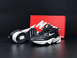 Жіночі кросівки Nike М2K Tekno шкіряні стильні молодіжні чорні білі, фото 5