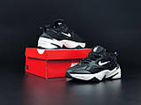 Жіночі кросівки Nike М2K Tekno шкіряні стильні молодіжні чорні білі, фото 4