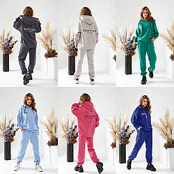 Стильный костюм спортивный утепленный на флисе оверсайз «Destinay»