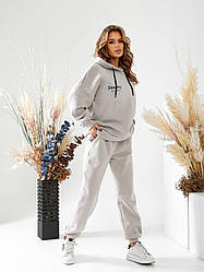 Костюм спортивный утепленный на флисе оверсайз «Destinay»