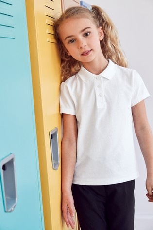 Дитяча футболка поло білого кольору для дівчнки, фото 1