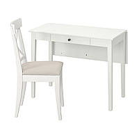 Стіл та 1 стілець IKEA IDANÄS / INGOLF, білий, ХАЛЛАРП бежевий, 193.887.51