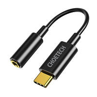 Переходник USB-C to 3.5m stereo-audio (CDLA) Choetech (AUX003-BK)