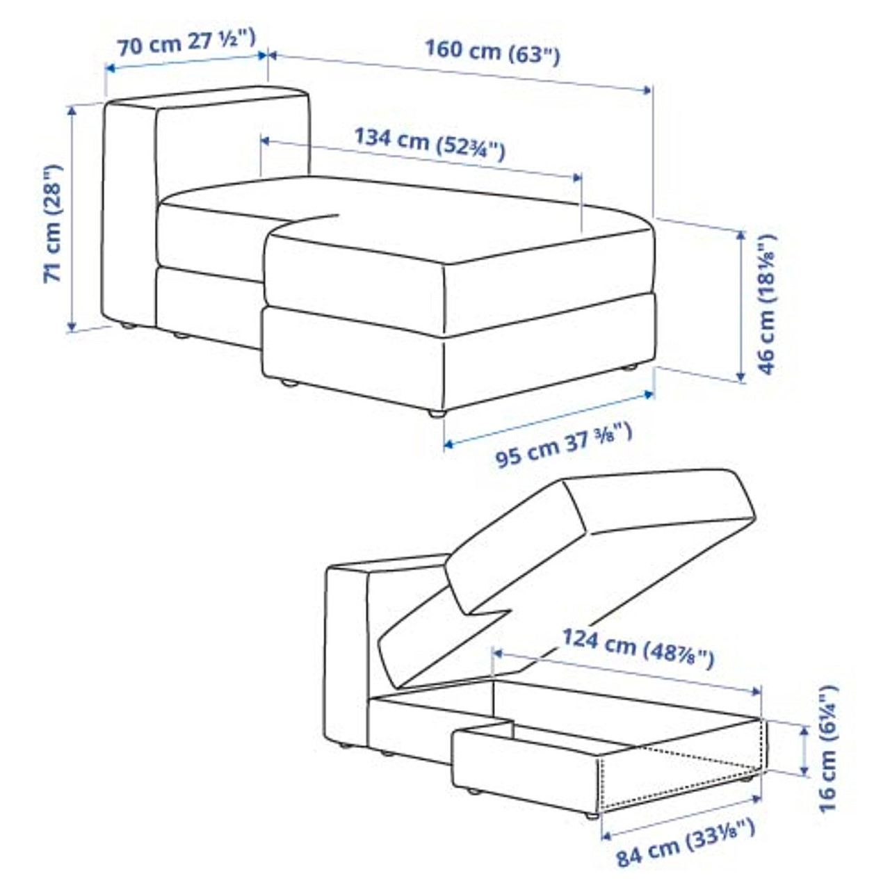 Шезлонговий модуль IKEA JÄTTEBO, зліва, Сірий тонер, 694.852.88 - фото 6 - id-p1933884182